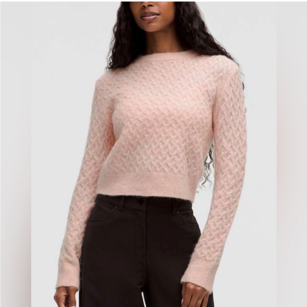 NWT Lululemon Alpaca Wool Blend Crosshatch Cropped Sweater Size XS